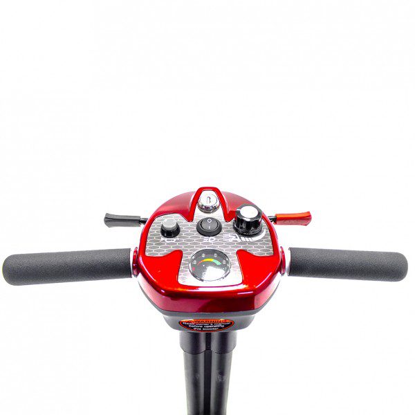 Handle View of EV-Rider Transport AF + Auto Folding Lightweight Travel Mobility Scooter