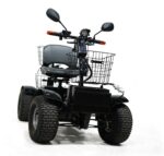 Cheetah Ninja all terrain mobility scooter front view with mirrors and baskets